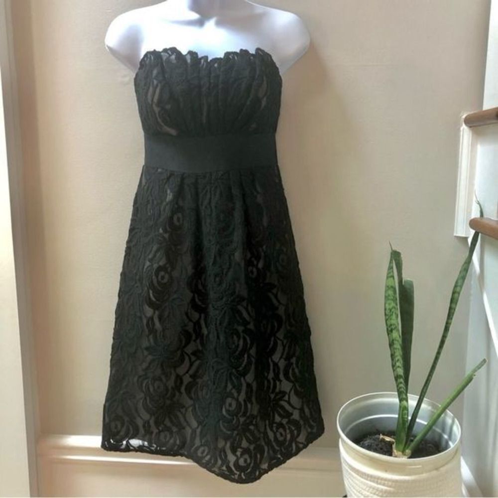 White House Black Market strapless lace dress woman’s size 2